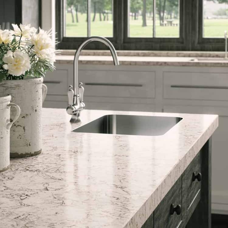 Ceaserstone Quartz counters featured in our design and remodeling showroom located in Arlington Heights, IL