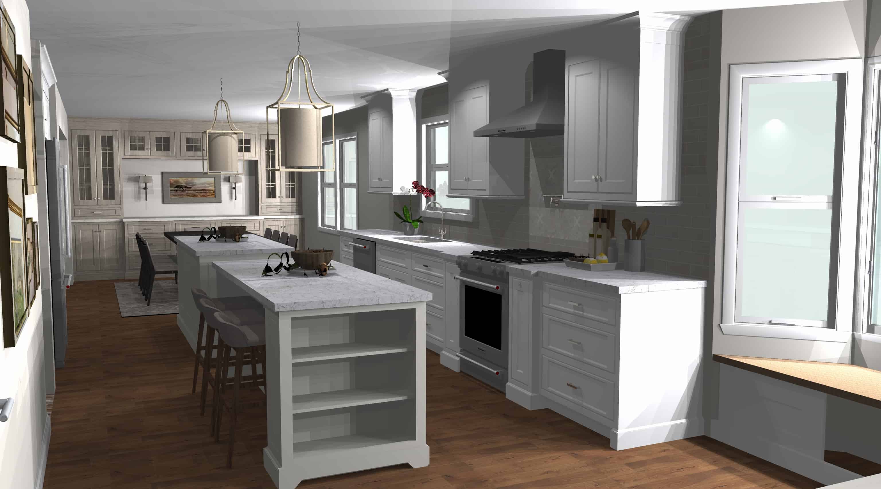 kitchen design rendering for Arlington Heights renovation